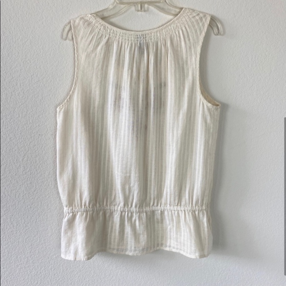 Sonoma Cream Embroidery Cream Blouse Sleeveless Size S - Picture 5 of 8